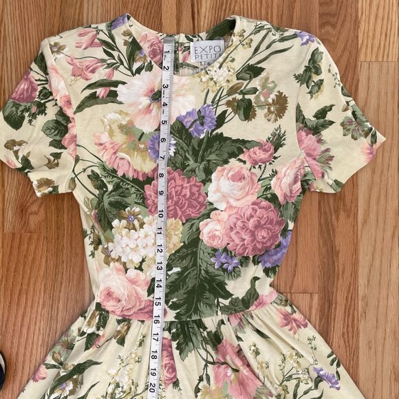 VTG 90s Expo Petite Floral Midi Dress Cottagecore Garden Tea Party Sz 6P - Picture 13 of 16